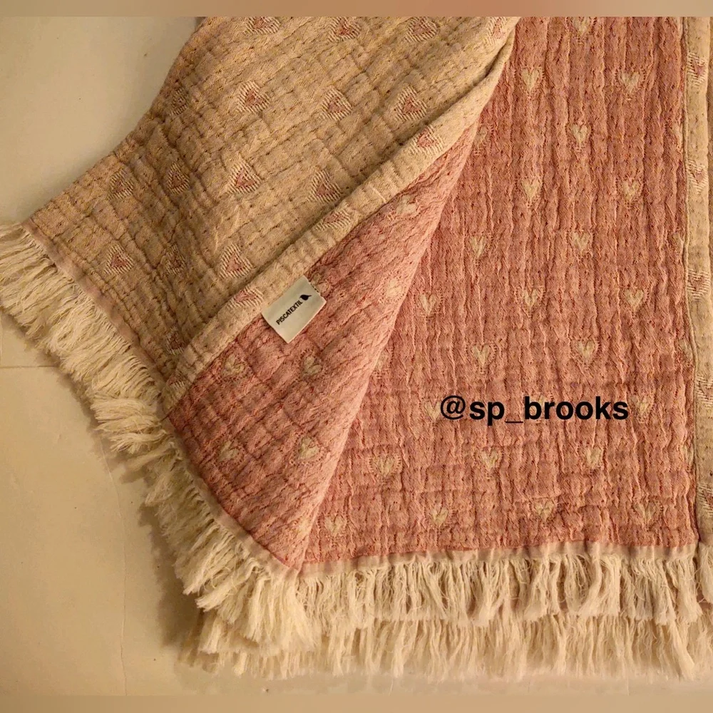 🎁Piscatextil Throw Blanket - Cotton - Reversible Hearts